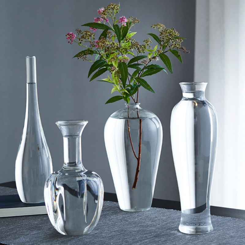 Home Decor Zen Style - Elegancki, przezroczysty szklany wazon w stylu