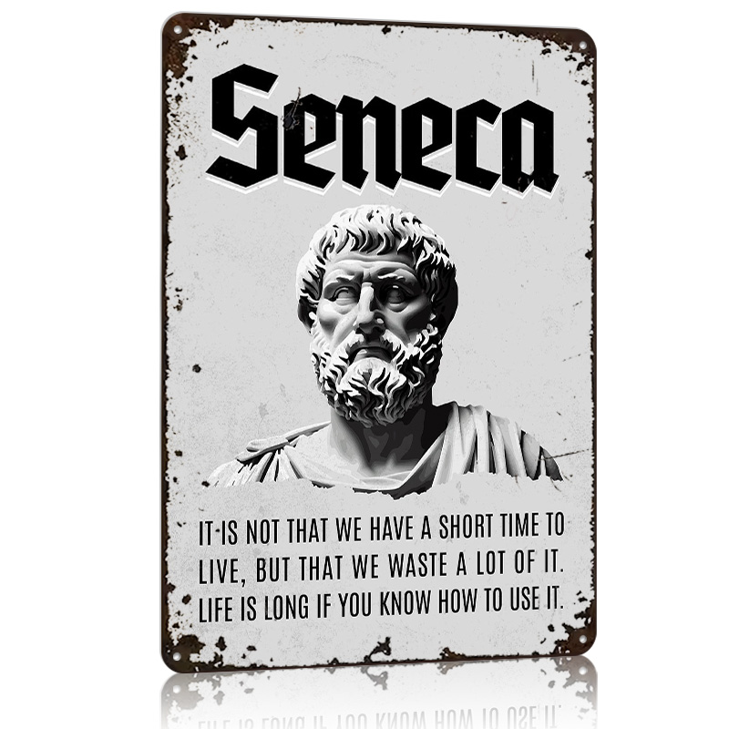 Home Decor Quotes On Wall - Seneca Stoicki Cytat 4 Metalowy Plakat