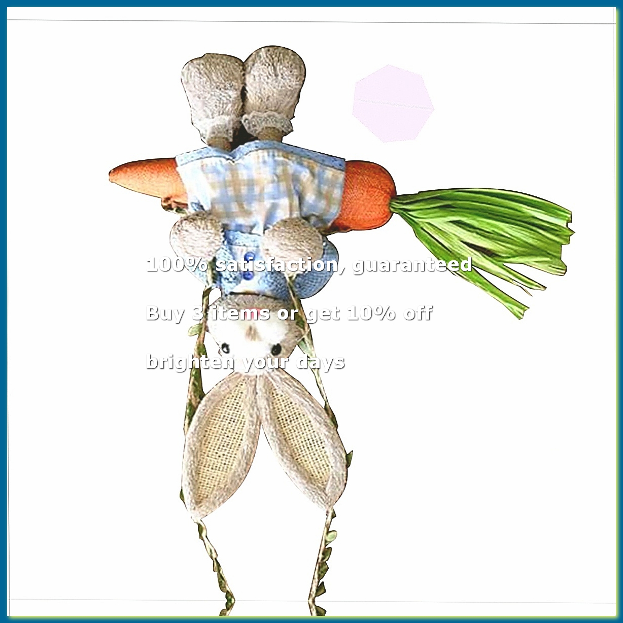 Home Decor Statue - Figurka Wielkanocnego Króliczka ze Słomy, Króliczek