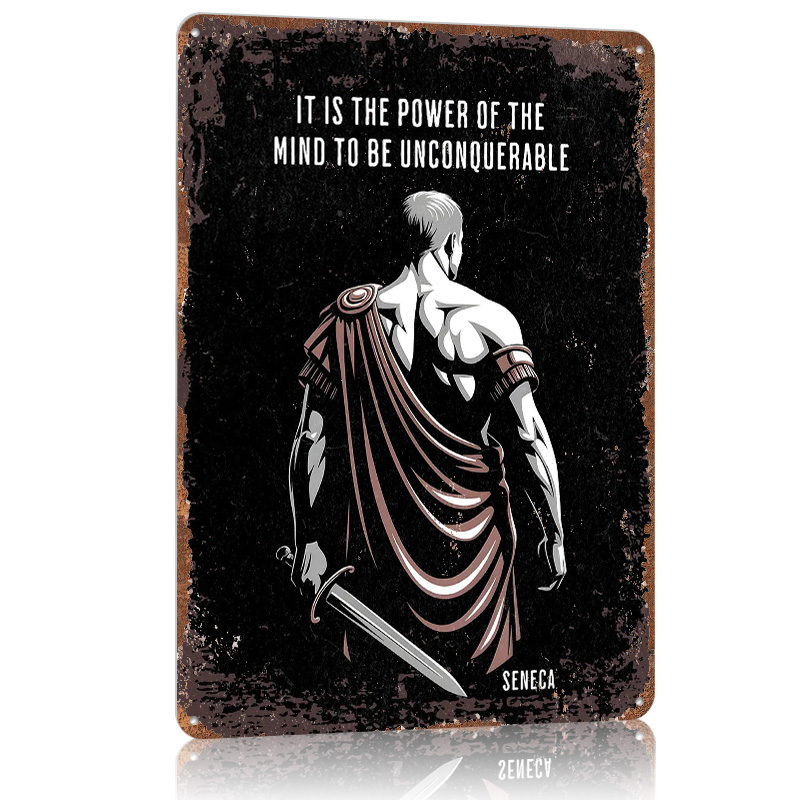 Home Decor Quotes On Wall - Metalowy plakat z cytatem Seneca, stoickim,