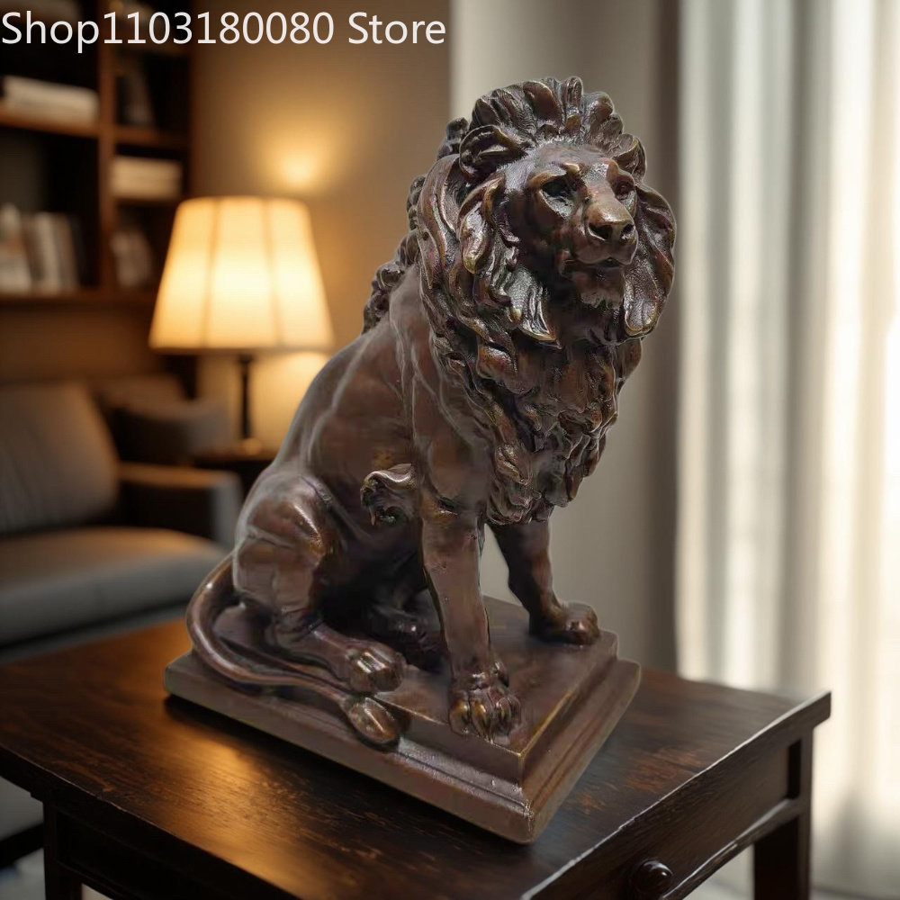 Home Decor Statue - 21cm Antyczna miedziana statua Lwa Judy