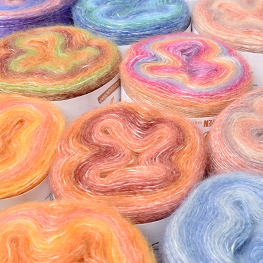 Yarn Home Decor - 250M tęczowa Gradient przędza bawełniana organiczna