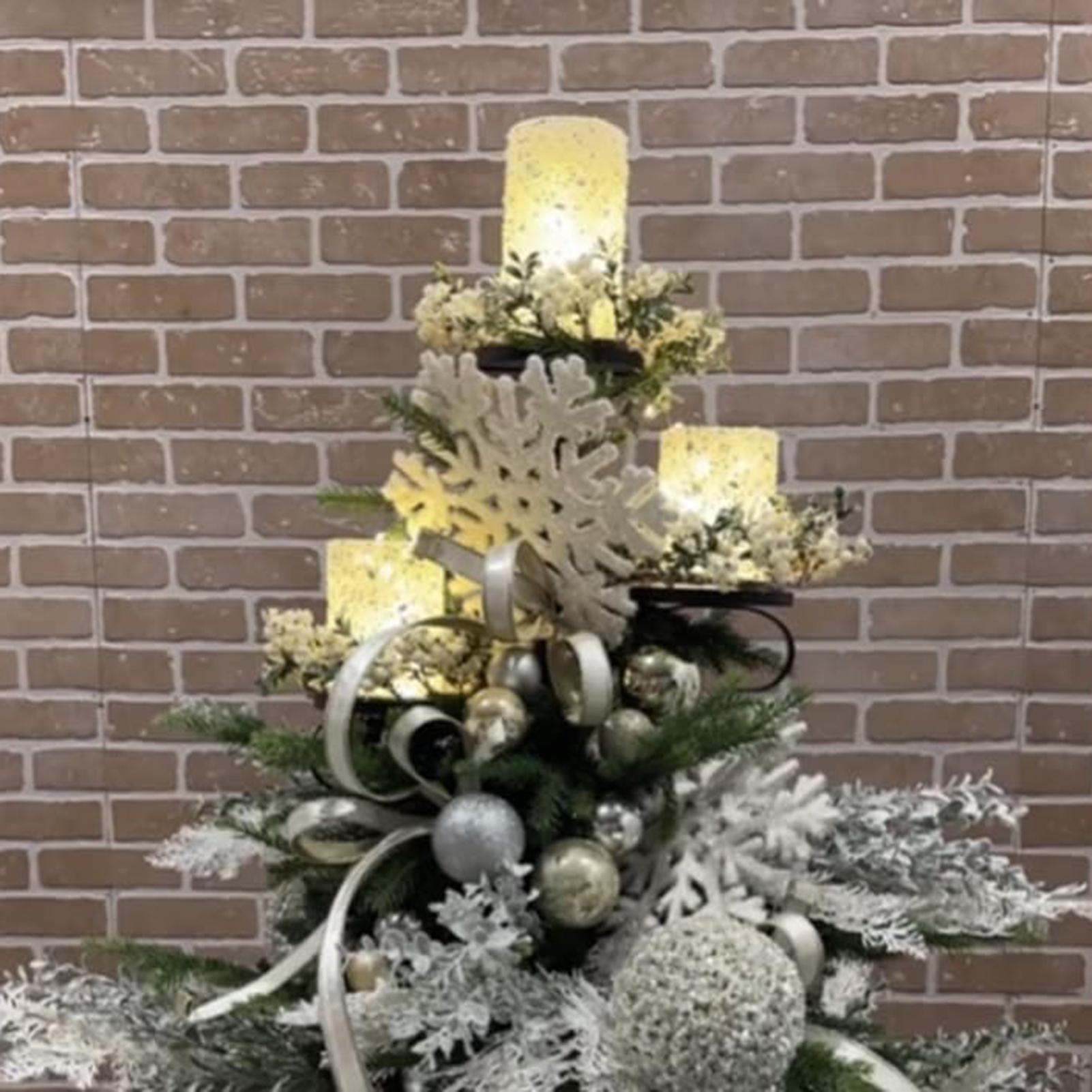 Home Decor Xmas - Metalowa Czarna Trójramienna Ozdoba na Choinkę
