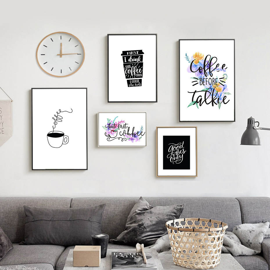 Nowoczesne Cytaty Kawy Plakaty – Home Decor Quotes On Wall recenzja i cena