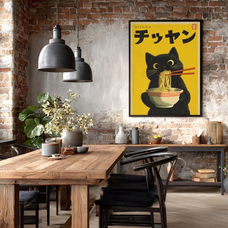 Retro Japoński Kawaii Czarny K – Home Decor Aesthetic Pinterest recenzja i cena