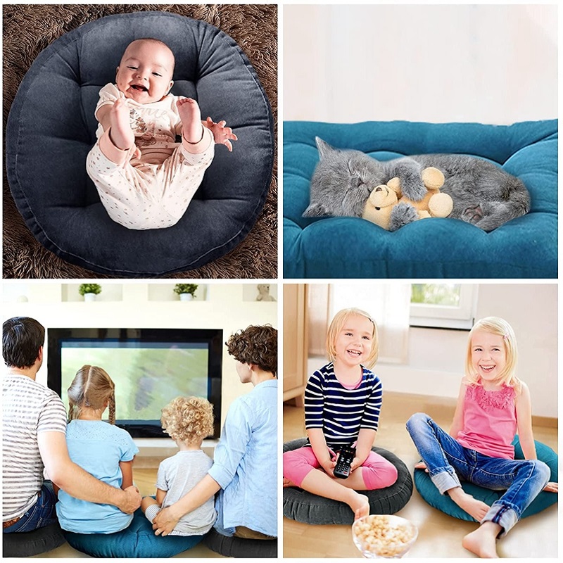 Gruba, duża, okrągła poduszka, – Home Decor Zen Style recenzja i cena