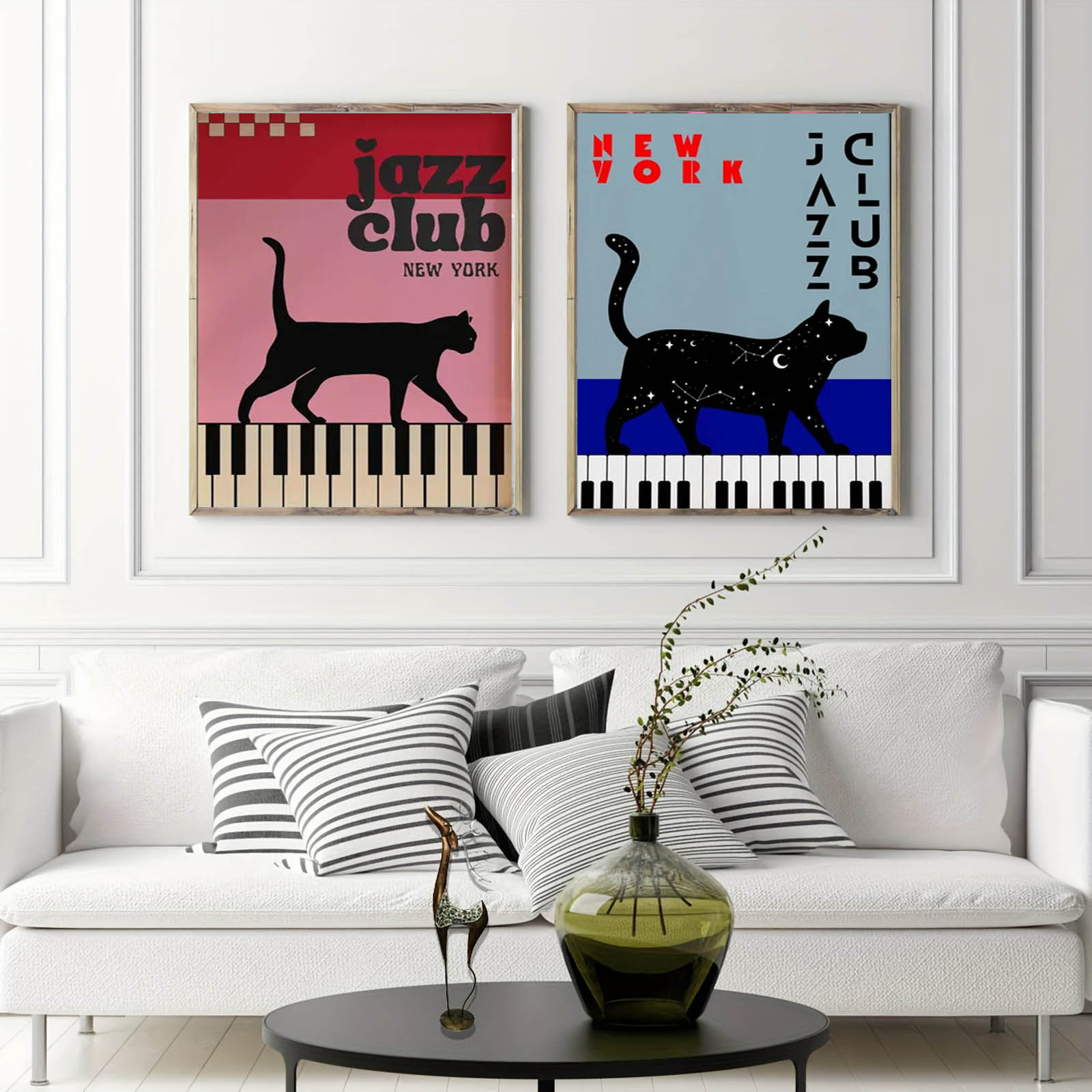1szt Czarny kot z fortepianem  – Home Decor Aesthetic Pinterest recenzja i cena