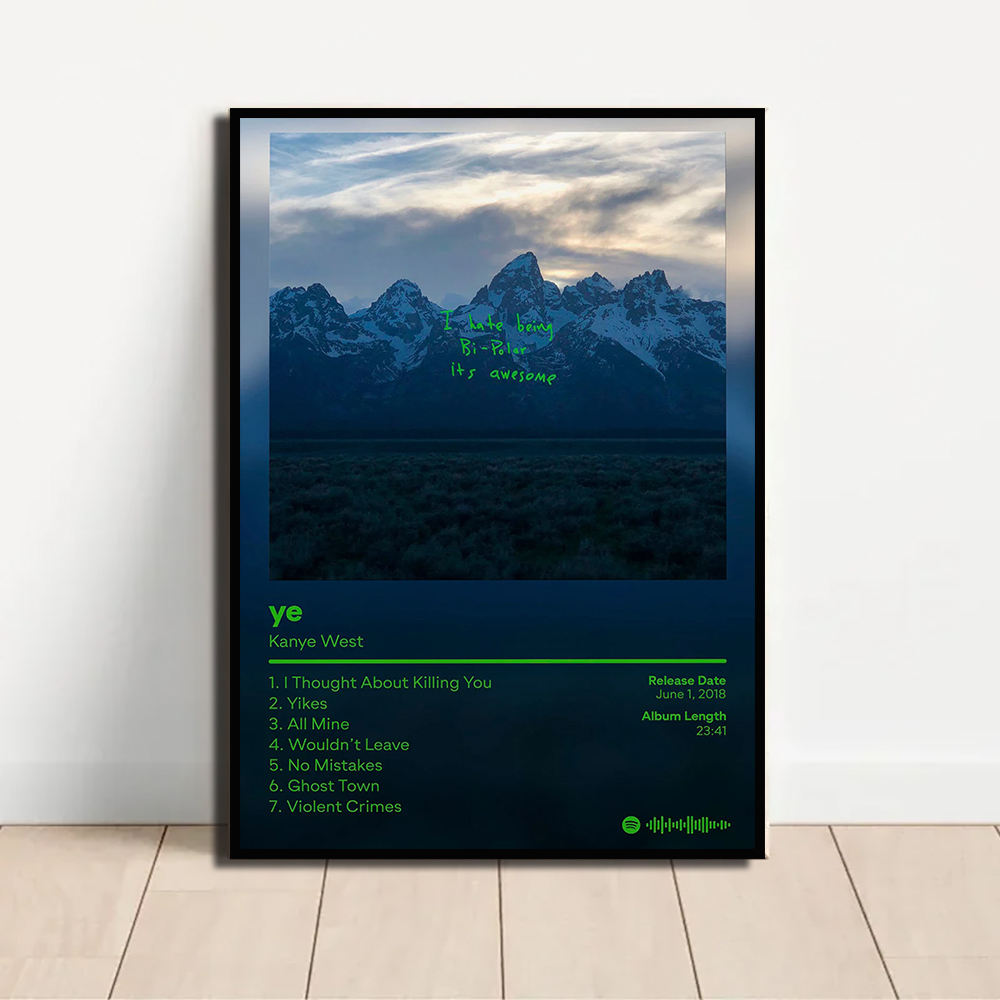 Rap Singer Kanye West Art Post – Home Decor Aesthetic Pinterest recenzja i cena