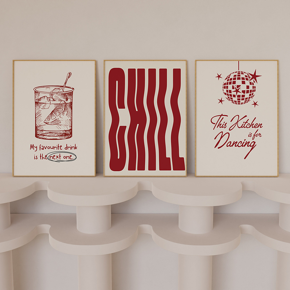 Trendy Retro Wall Set Prints A – Home Decor Aesthetic Pinterest recenzja i cena