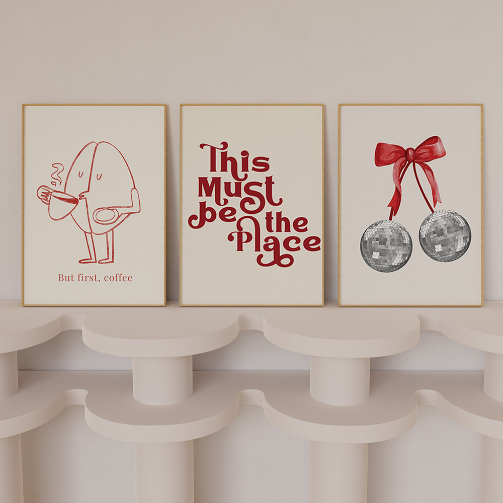 Trendy Retro Wall Set Prints A – Home Decor Aesthetic Pinterest recenzja i cena